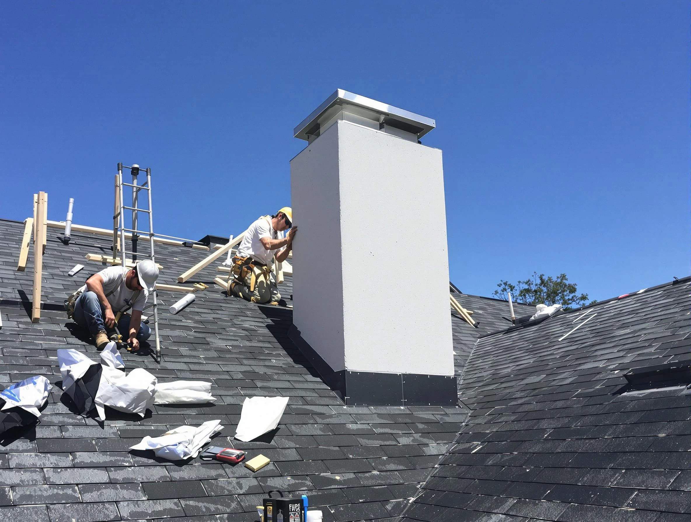 Springfield Chimney Sweep crew installing a new chimney in Springfield, TN