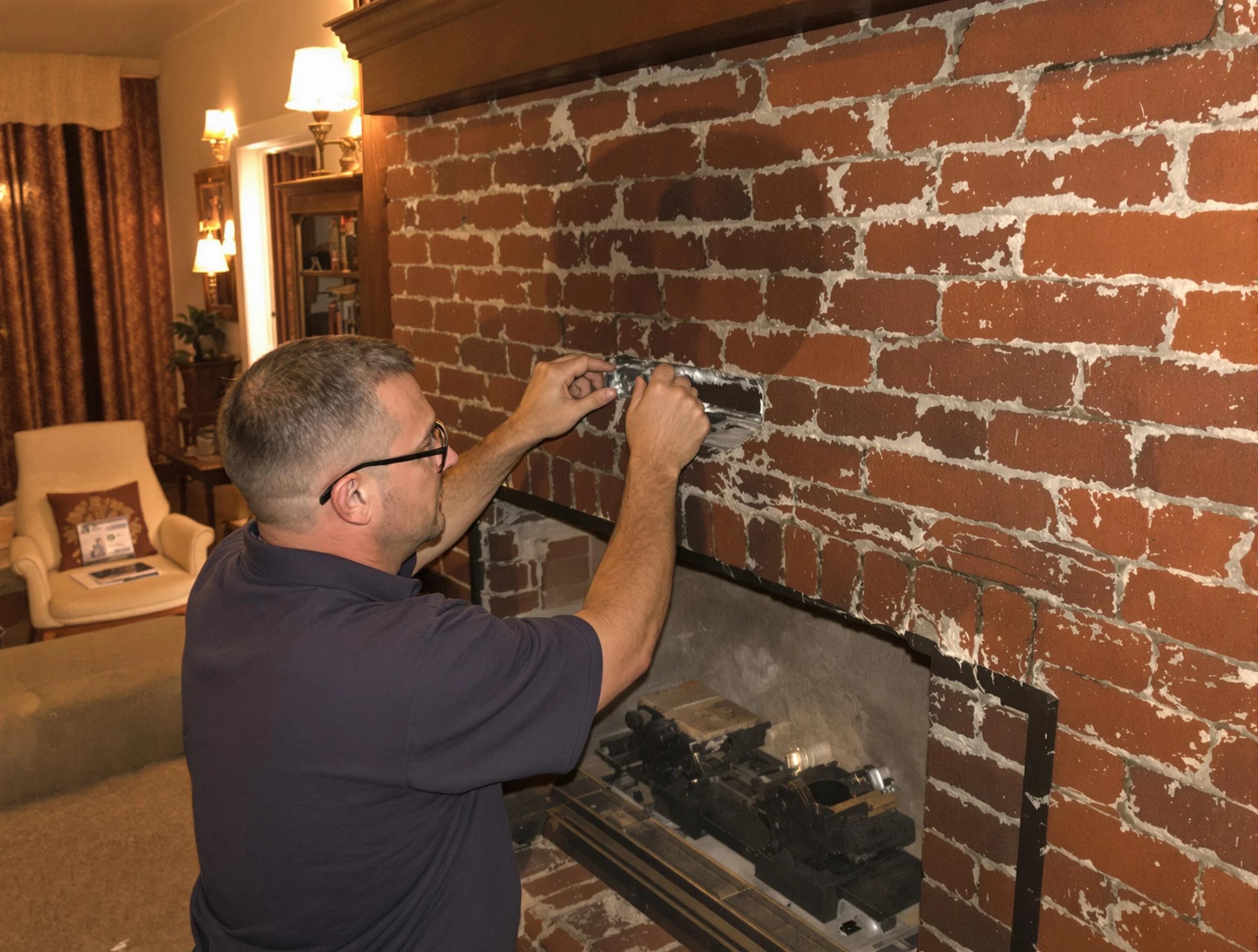 Springfield Chimney Sweep expert fixing a fireplace in Springfield, TN