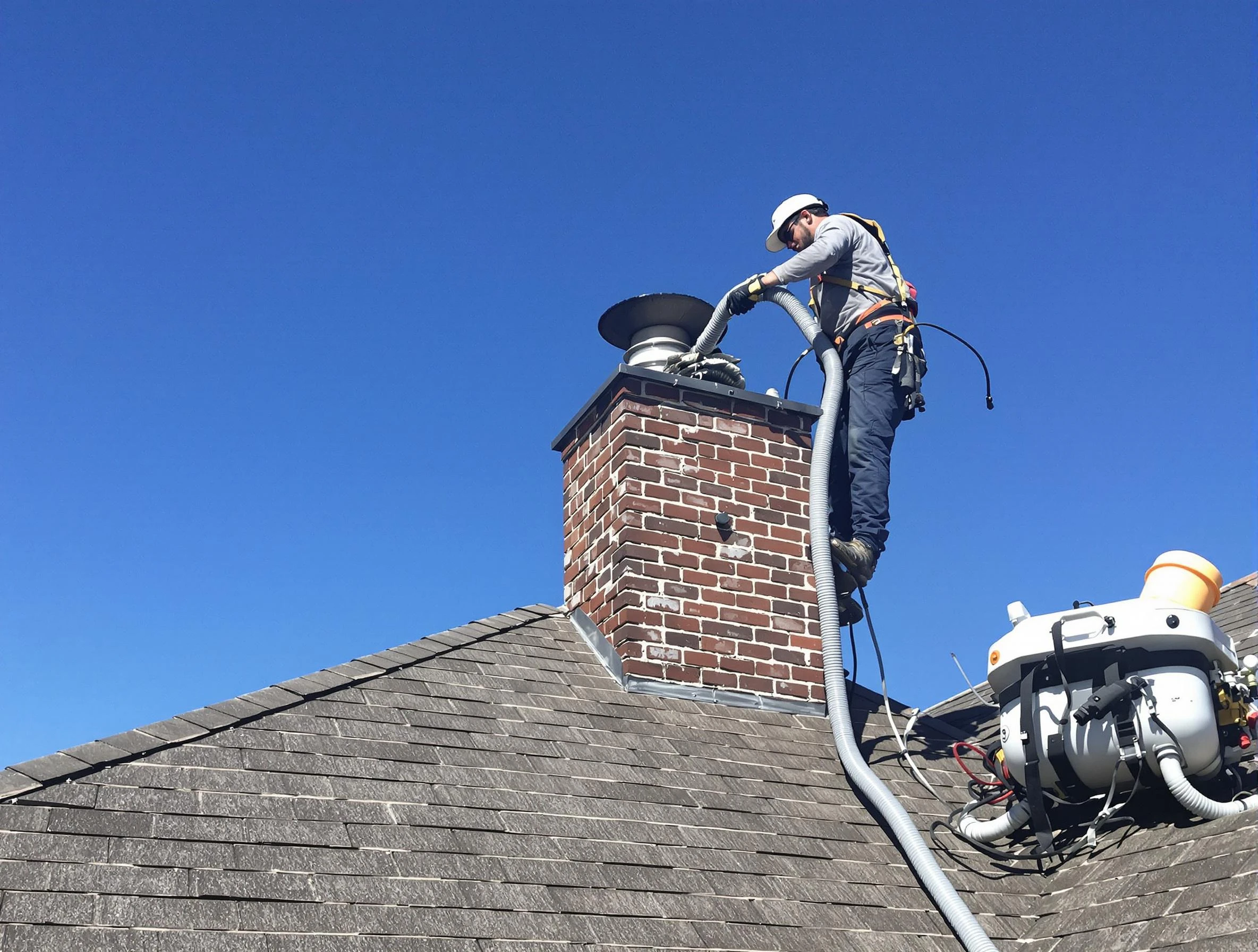 Dedicated Springfield Chimney Sweep team member cleaning a chimney in Springfield, TN