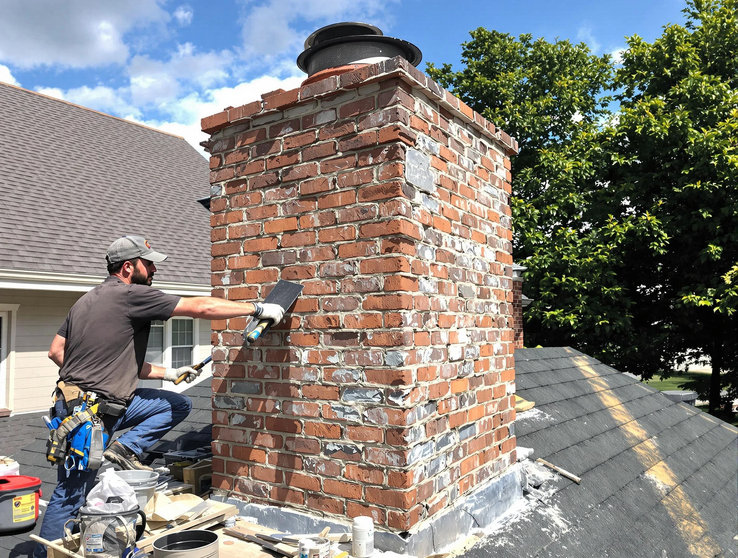 Completed chimney rebuild by Springfield Chimney Sweep in Springfield, TN