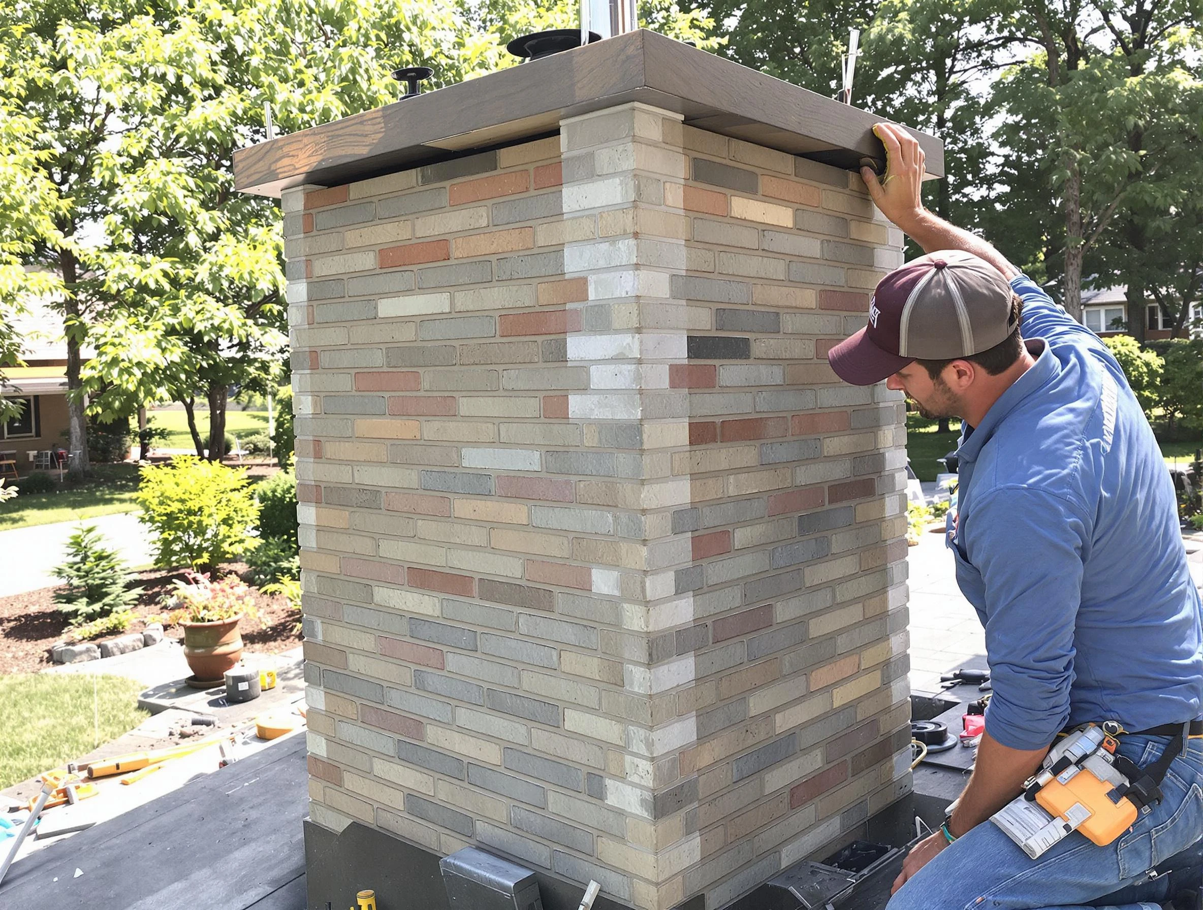 Springfield Chimney Sweep completing a modern chimney remodel in Springfield, TN