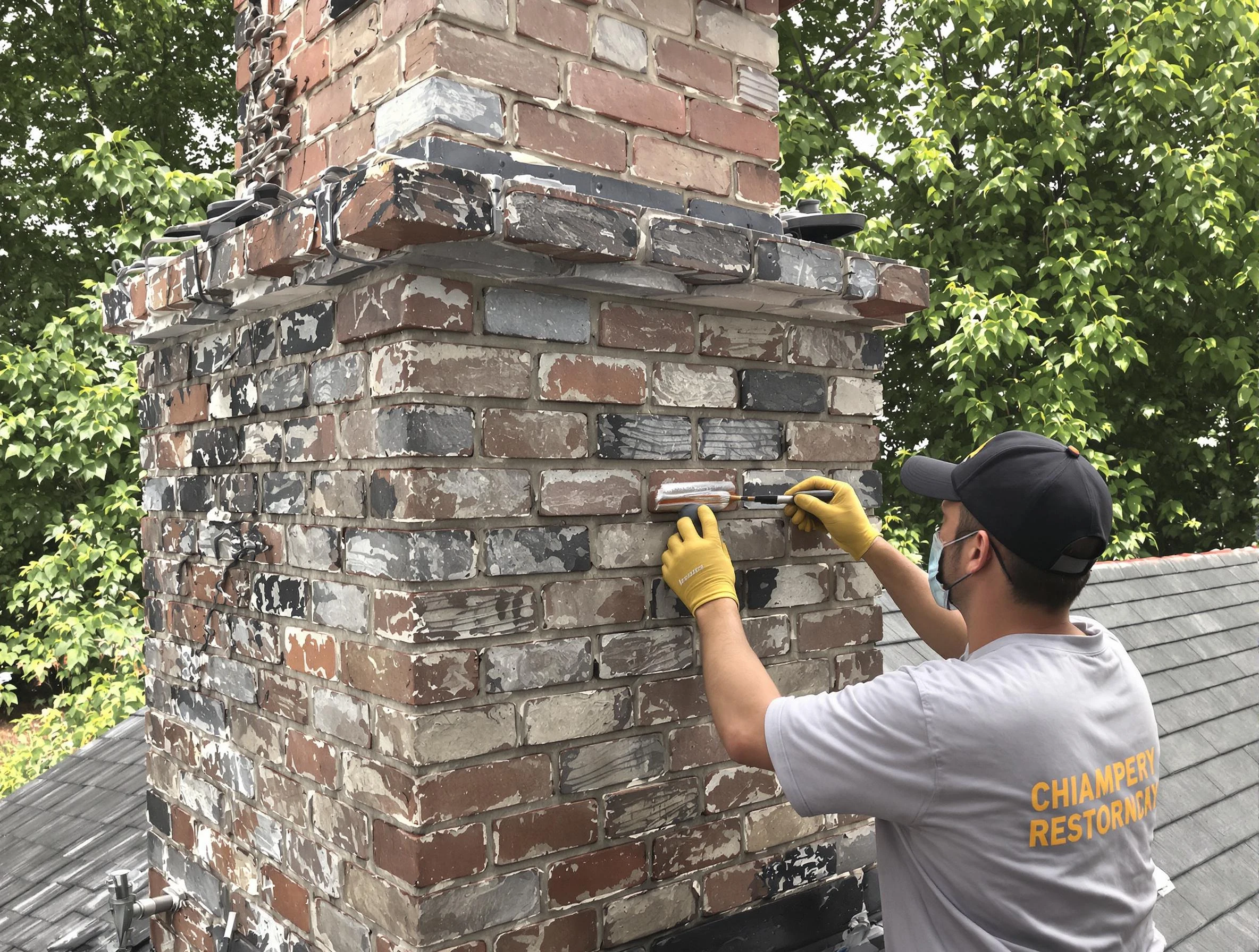 In-progress chimney restoration by Springfield Chimney Sweep in Springfield, TN